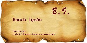 Basch Ignác névjegykártya